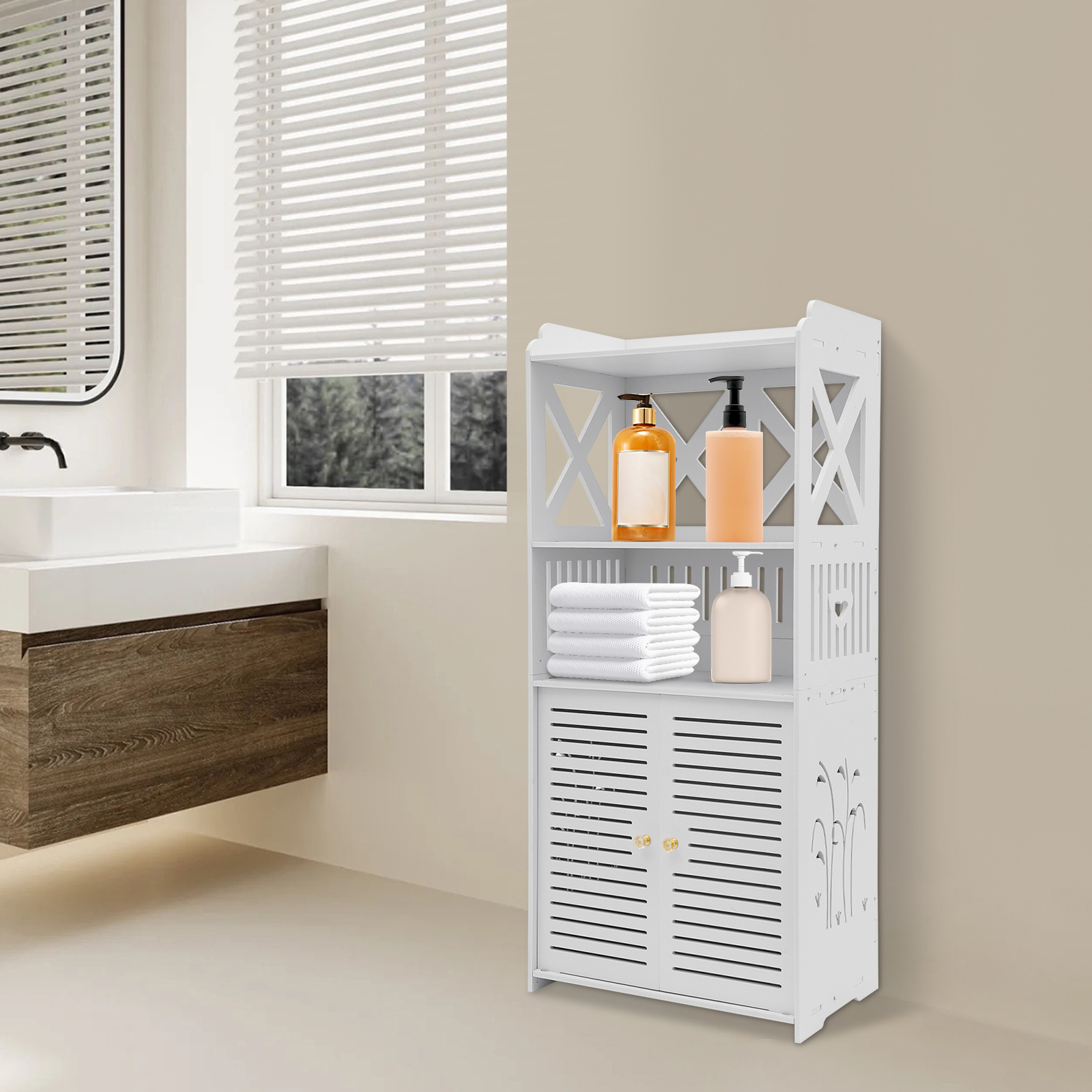 Yissale-badezimmerschrank Regal 90x40x25cm Bibliothek Mit Tür Vertikale Bibliothek Würfelbibliothek Aufbewahrungsregal Weiß