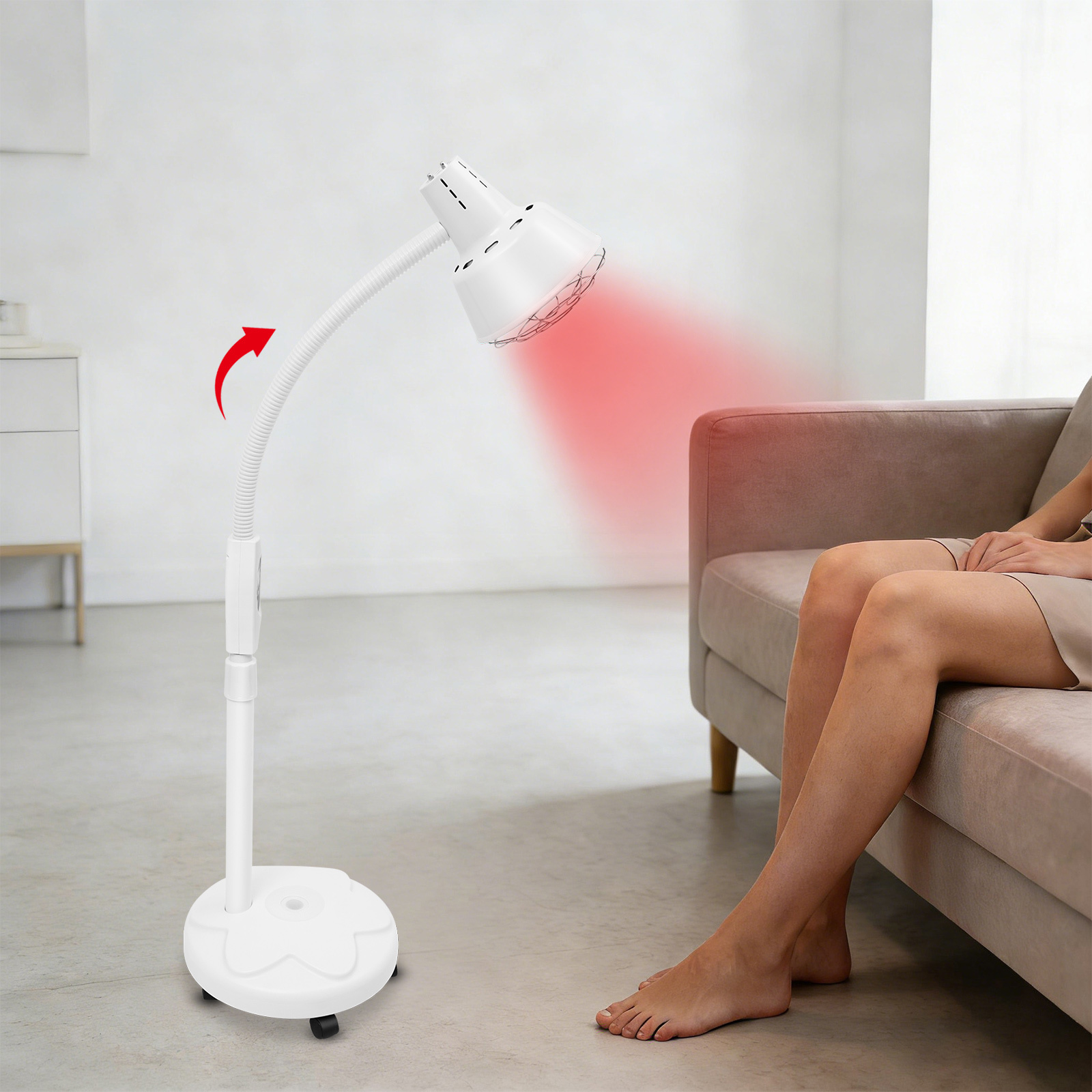 Yissale-infrarotlampe 275 W Wärmelampe Mit Halterung Rotlichtlampe Infrarotlampe Temperatur Einstellbar Von 8 Bis 70 °c Timerfunktion Mit Fernbedienung Infrarotlampe Gegen Muskelschmerzen
