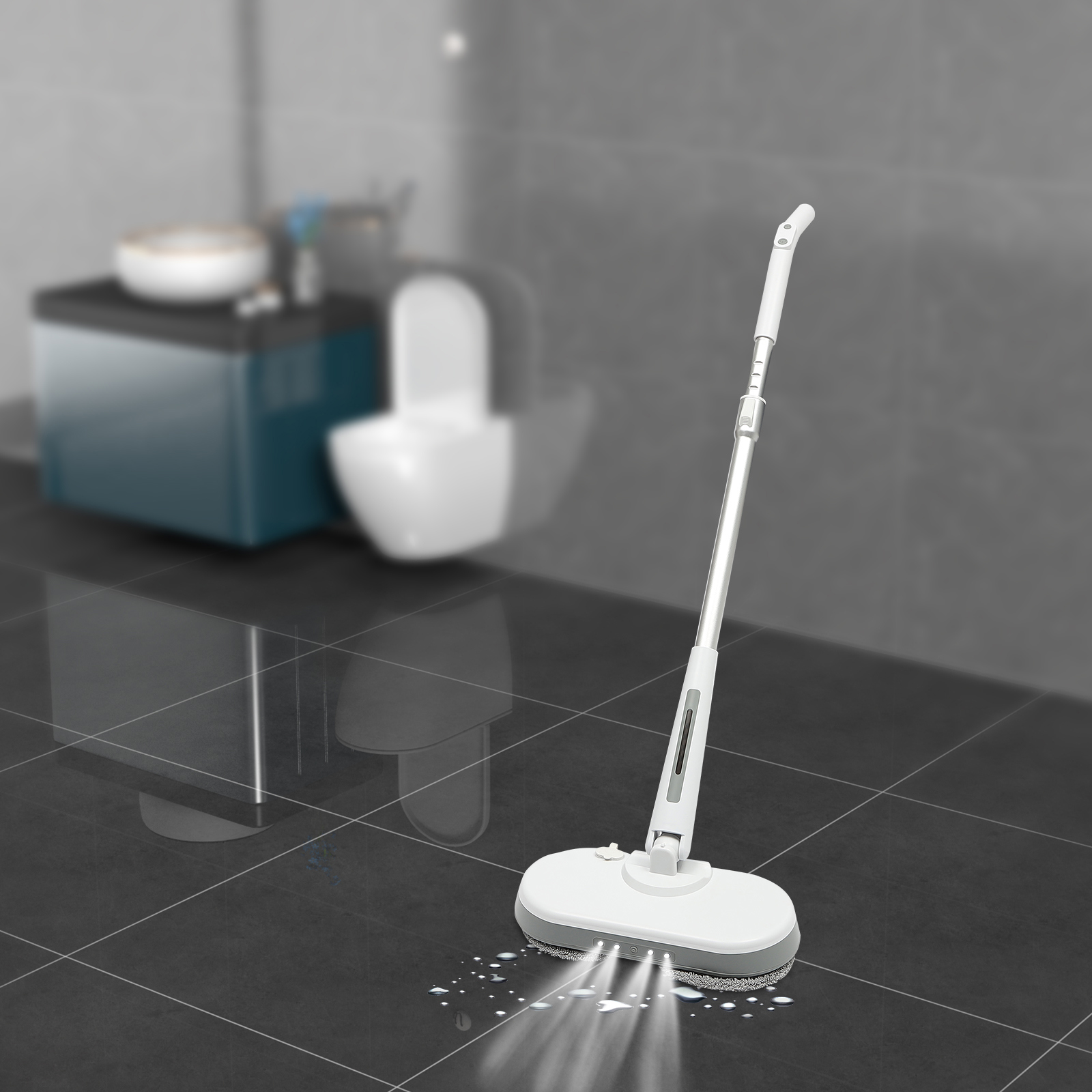Yissale-kabelloser Elektromopp Mit Sprühfunktion, 350 Ml Wassertank Spin Mop Mit Led-beleuchtung Elektrische Poliermaschine Für Holz-/fliesen-/vinyl-/laminatböden