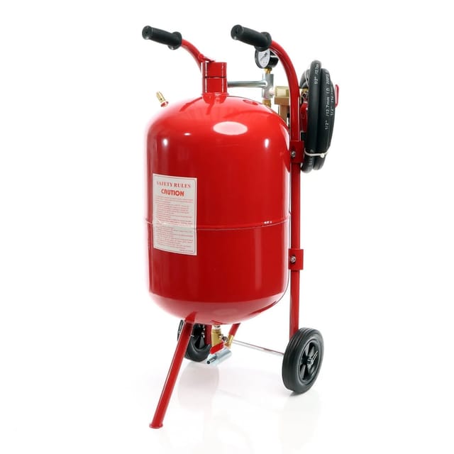 Xpotool - Mobiles Sandstrahlgerät 38 l, Druckluft Sandstrahler mit Zubehör, zum Rost Entfernen und Farbe Entfernen, Sandstrahlanlage Strahlgerät