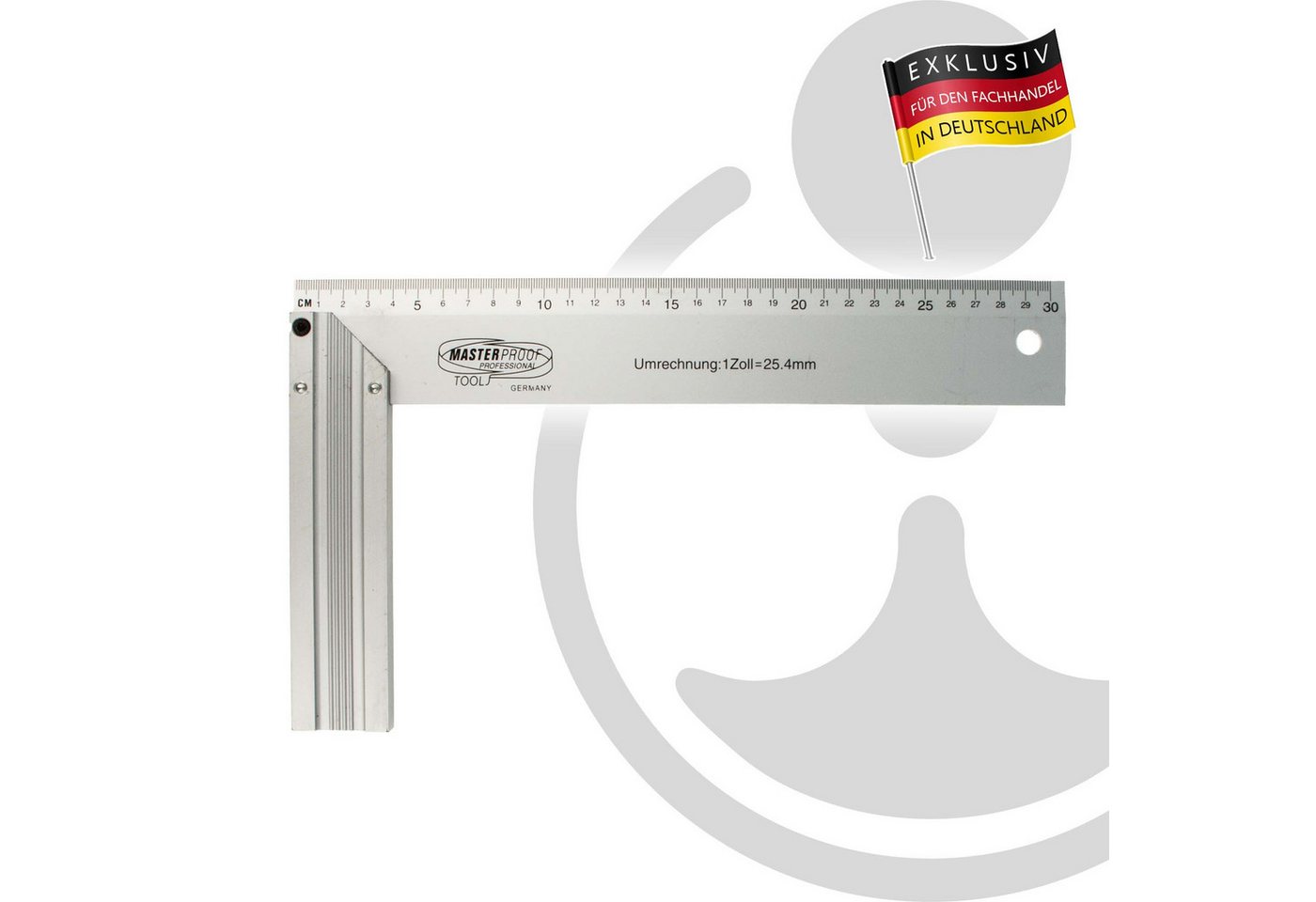 Masterproof professional Anschlagwinkel Schreinerwinkel90° - 300 mm, Aluminium Bild 4