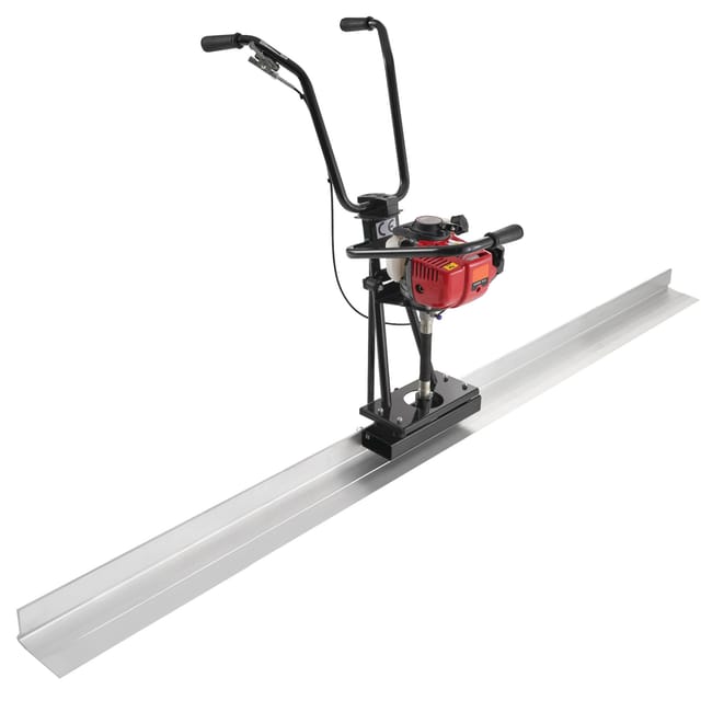 Gasbeton-Estrich, 2445 mm, Aluminium, gerade Kante, 4-Takt-Zement-Vibrationsmotor, verstellbare Griffe, 6500 U/min - Mophorn