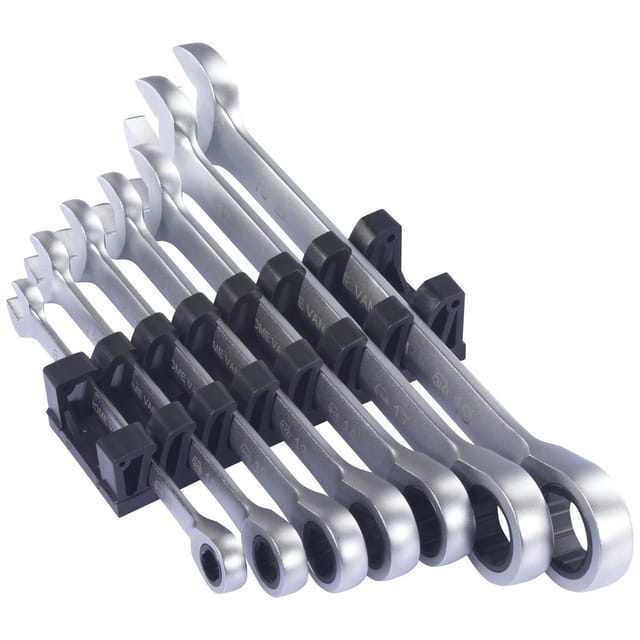 TOOLCRAFT TO-9626412 Ratschen-Einringschlüssel-Satz 7teilig Schlüsselweite (Metrisch) 8 - 19 mm