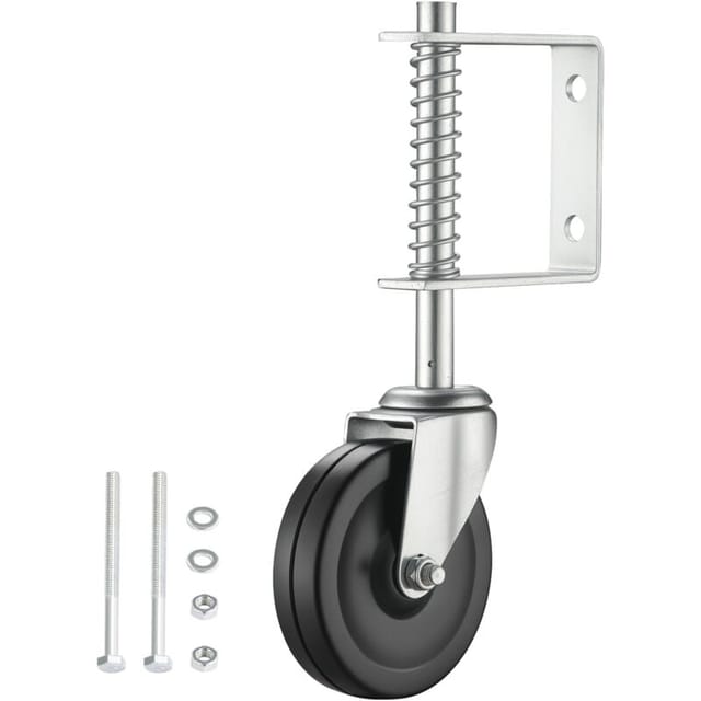 Wiltec - gefederte Torlaufrolle, Schiebetorrolle bis 68 kg, Laufrolle mit 100 mm PVC-Rad, Lenkrolle für Schiebetor und Gartentor, hochwertige Torrolle