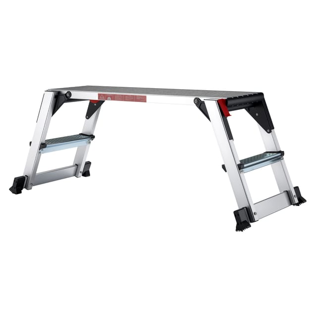 Aluminium Arbeitsplattform klappbar, mobile Arbeitsbühne 95 x 30 cm Arbeitsfläche, Tritthocker für Trockenbau, tragbarer Gerüstturm - Wiltec