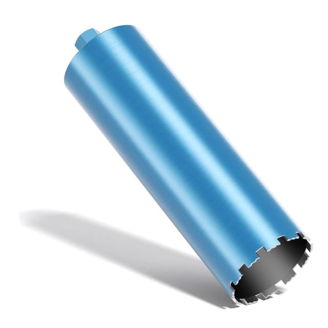 Diamantbohrkrone Typ 1 (Shark) ø 132 mm, Bohrkrone 450 mm, 1¼ unc Nassbohrkrone, Diamantbohrer für Beton, Stein, Granit - Wiltec
