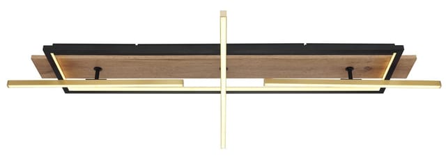 Globo Lighting - Deckenleuchte Deckenlampe Dreh-Schwenkbar led 1x Strahler Messing Holzoptik