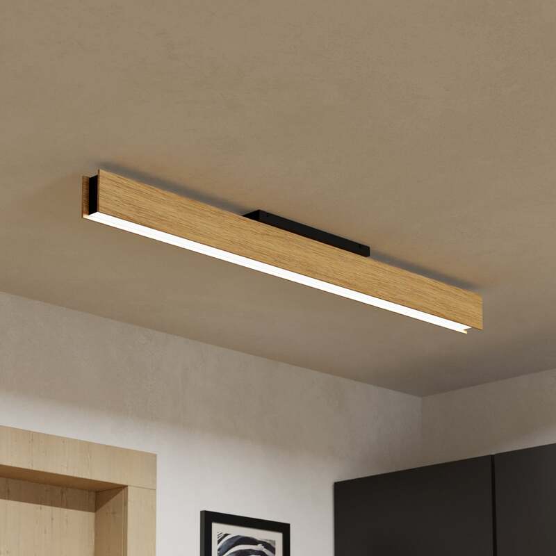 [neuwertig] B-ware Smart-zig-led-deckenlampe Anchorena-z 123 Cm Rgb Cct Dimmbar Eglo Holz