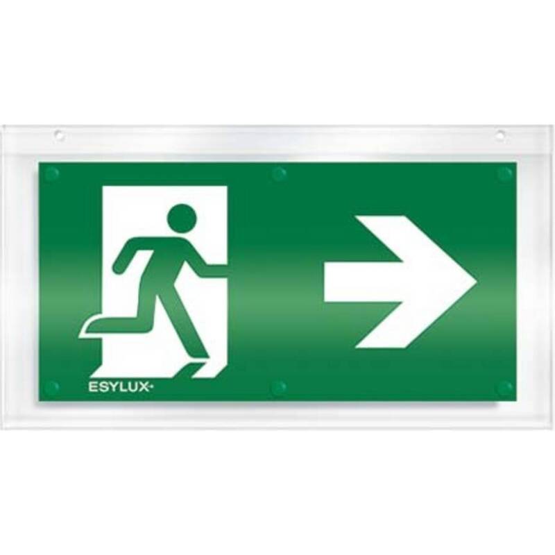 [neuwertig] B-ware Esylux Piktogramm Notausgang Rechts Schildsymbol Acrylglas 289x155mm Inkl.