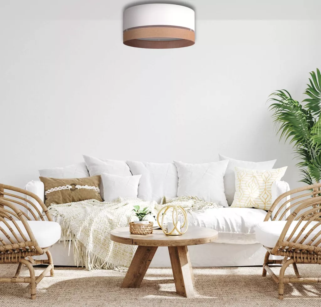 [gebraucht] B-ware Euluna Levo Deckenleuchte Ø 60 Cm Jute Ecru Dimmbar Für Wohnräume
