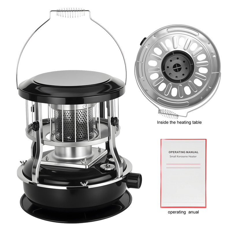 2600 W Tragbarer Kerosinkocher – 4,5 L Tank – 21 Stunden Autonomie – Für Den Außenbereich – Praktischer Tragegriff – 33 X 33 X 46 Cm – Schwarz – Flasidu