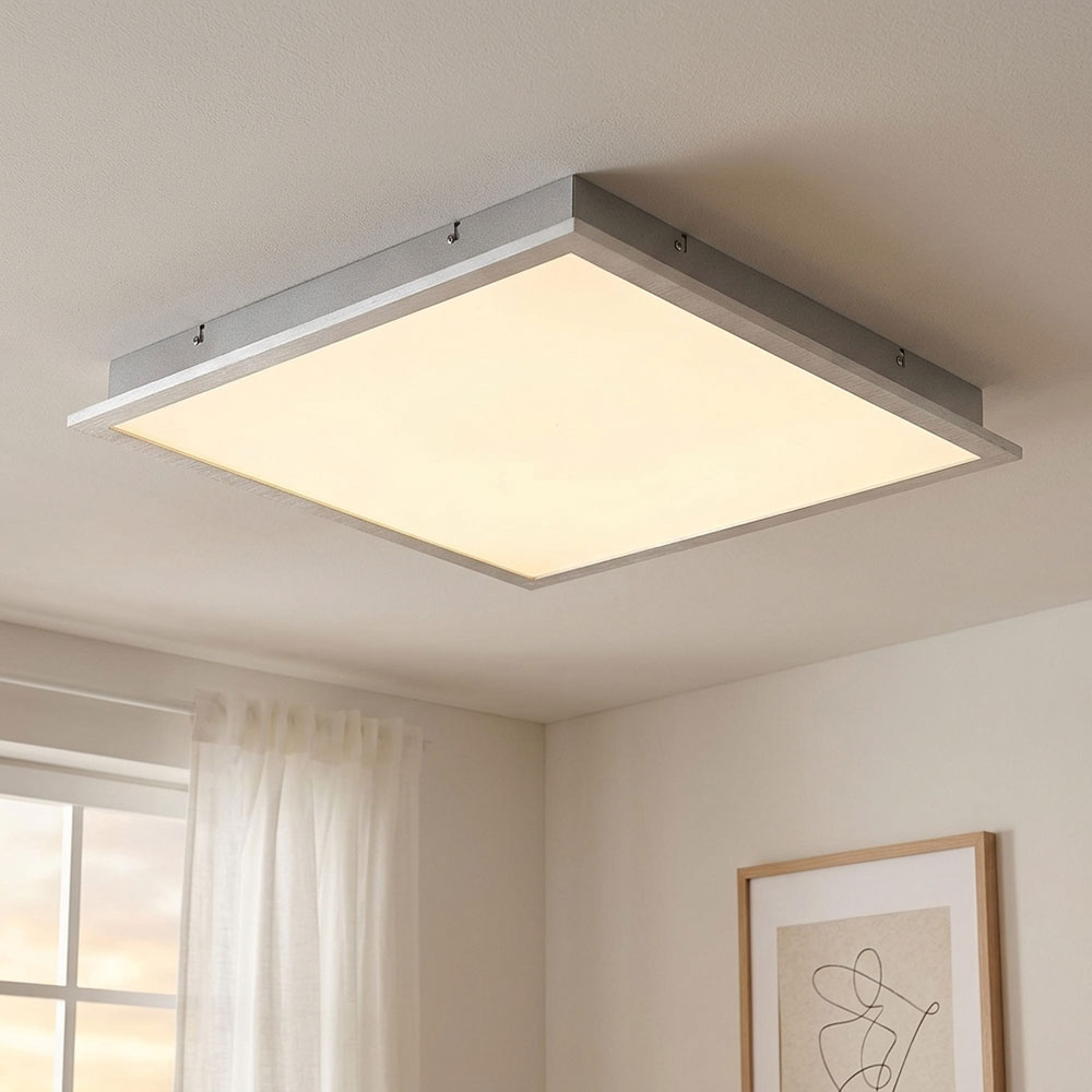 Deckenlampe Deckenleuchte Aufbaupanel Bürolampe, Quadratisch, Led 12,3w 2500lm Warmweiß, Lxbxh 60x60x6cm
