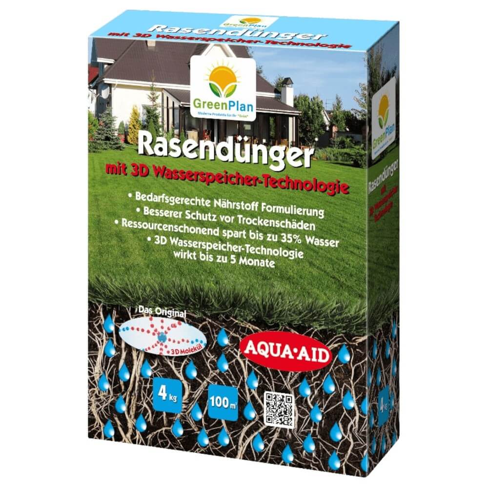 Greenplan Rasendünger + 3d Wasserspeicher 4 Kg