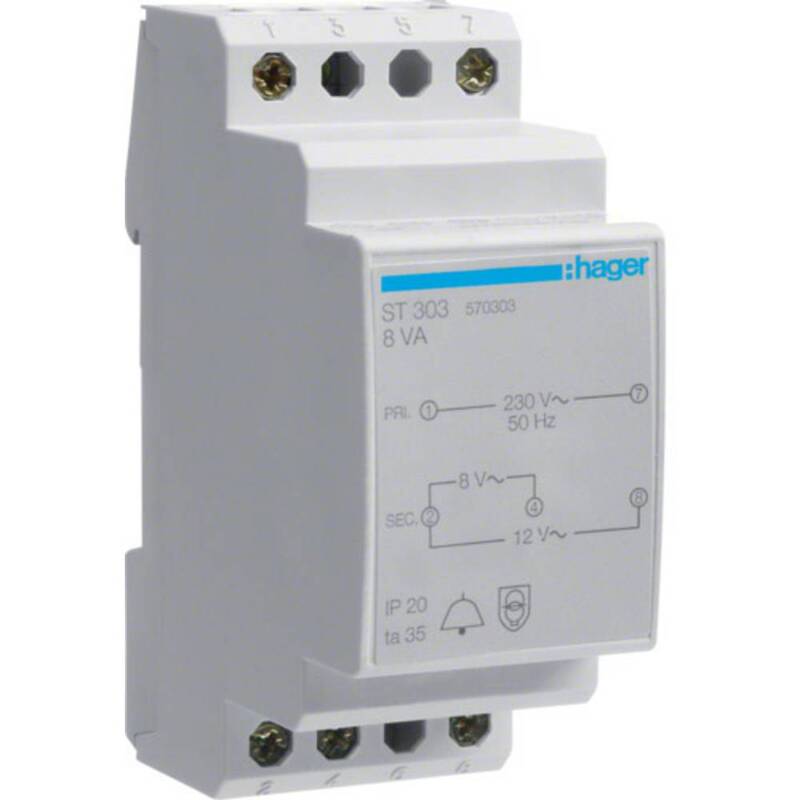 [neuwertig] B-ware Hager Klingel-transformator Türklingel Klingeltrafo Trafo Hutschiene 8v 12v 1 A