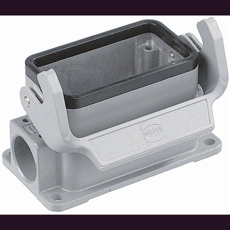 [gebraucht] B-ware Harting Sockelgehäuse Han B Aluminium-druckguss Ip65 Grau Pg21 2x Kabeleingang
