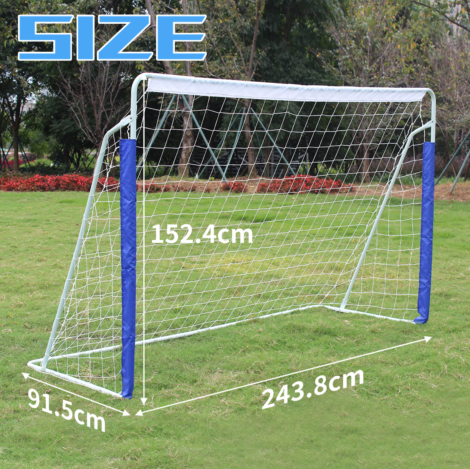 Portables Fußballtor 240 X 150 X 90 Cm, Faltbar Mit Tragebeutel, Blau Havrya