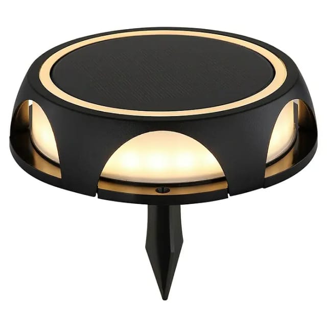 Solarlampe schwarz Außenleuchte Wandlampe Gartenlampe Stecklampe Akku Hauswand wetterfest, Alu Kunststoff, 1x led 3000K, DxH 14x3,6 cm