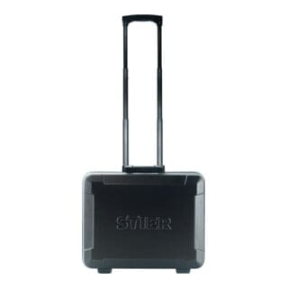 Werkzeugkoffer Trolley leer, robuster Rollkoffer mit ABS-Kunsstoff & Aluminium, Toolbox schwarz mit Rollen inkl. Sicherheitsschlösser, praktische