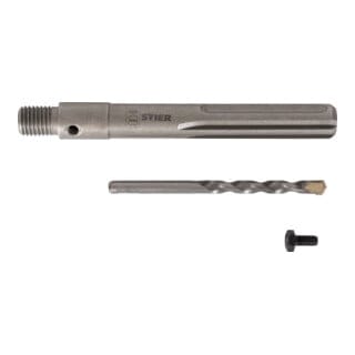 Aufnahmeschaft SDS-Max M16 160 mm inkl. Zentrierbohrer für Hohlbohrkronen. - Stier