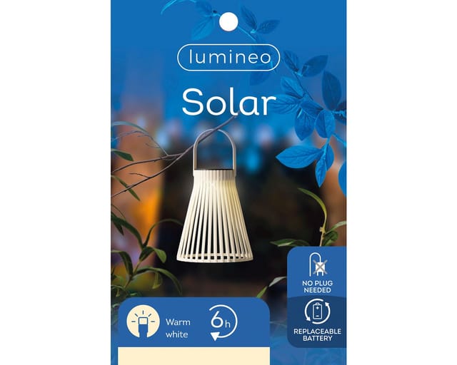 Weiße Solarlaterne aus Kunststoff
