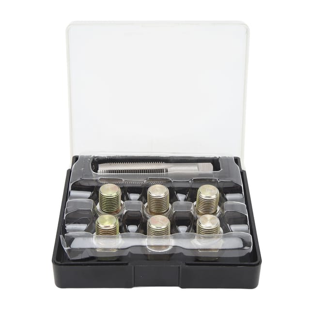 FOREHILL 13-teiliges Ölablassschrauben-Gewindereparaturset M13 x 1,5 mm Ölwannenschrauben-Gewindewerkzeugset