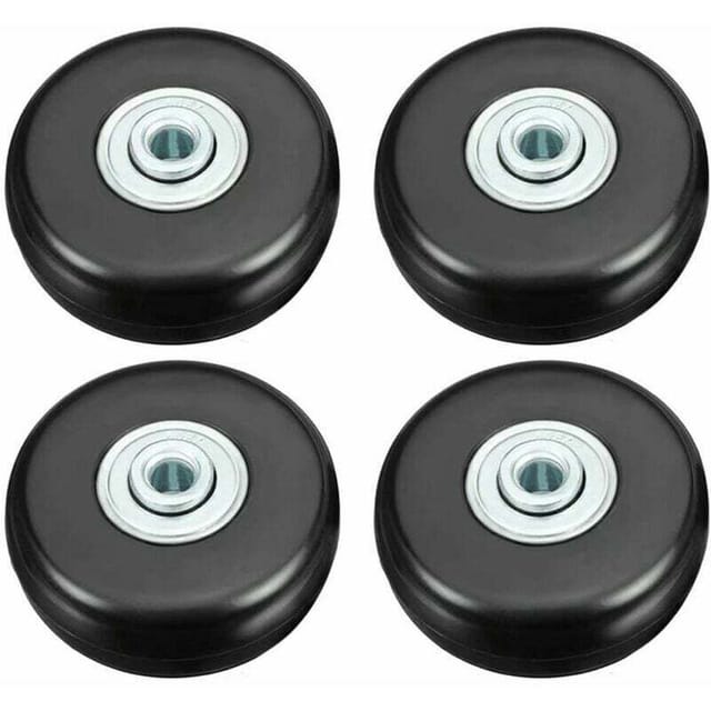 Kofferrolle, Hochleistungs-Kofferreparaturrolle, 43 mm, dämpfende Gummi-Universal-Lenkrolle, Ersatz-Tragerolle, 4-tlg. für Koffer/Gepäck/Rucksack