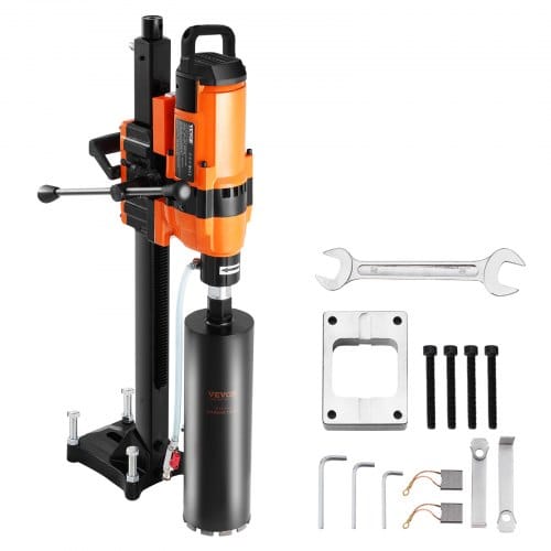 Kernbohrmaschine Diamantkernbohrgerät Mit Bohrdurchmesser 2-30 Cm Mit Ständer Und Kernbohrer, 3500 W Robuster Beton-kernbohrer, Nass- Und Trockenanwendung Für Beton Ziegel - Vevor