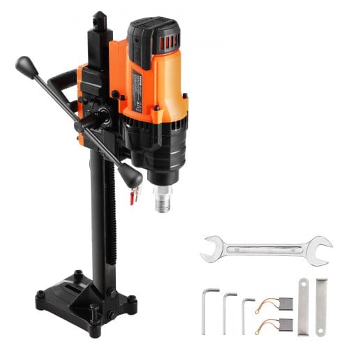 Kernbohrmaschine Diamantkernbohrgerät Mit Bohrdurchmesser 2-20 Cm Mit Ständer Und Kernbohrer, 3000 W Robuster Beton-kernbohrer, Nass- Und Trockenanwendung Für Beton Ziegel - Vevor