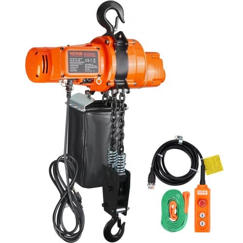 Elektrischer Kettenzug, 998 Kg Tragkraft, 3 M Hubhöhe, Seilhebezug, Einphasige Elektrische Seilwinde Mit G80-kette, 3 M Kabelfernbedienung, Ideal Für Garagen, Geschäfte, Hotels - Vevor