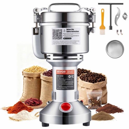 Elektrische Getreidemühle Tragbare Hochgeschwindigkeits-gewürzmühlen Kommerziell 750 G 2000 W, Pulverisierer Aus Edelstahl, 28000 U/min Für Trockene Körner Gewürze Müsli Kaffee Mais Pfeffer