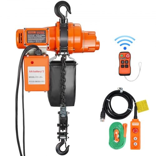 Vevor Elektrischer Kettenzug, 998 Kg Tragkraft, 6 M Hubhöhe, 11.500 U/min, Hebezug Mit Kette, 100 M Kabellose Und 4,5 M Kabelgebundene Fernbedienung, Seilwinde Für Garage, Werkstatt Und Zuhause