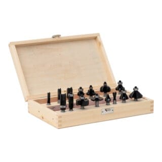 Fräsersortiment, 15-teilig, 8 mm, Holzfräser, Fräser für Oberfräsen, Fräser Set - Stier