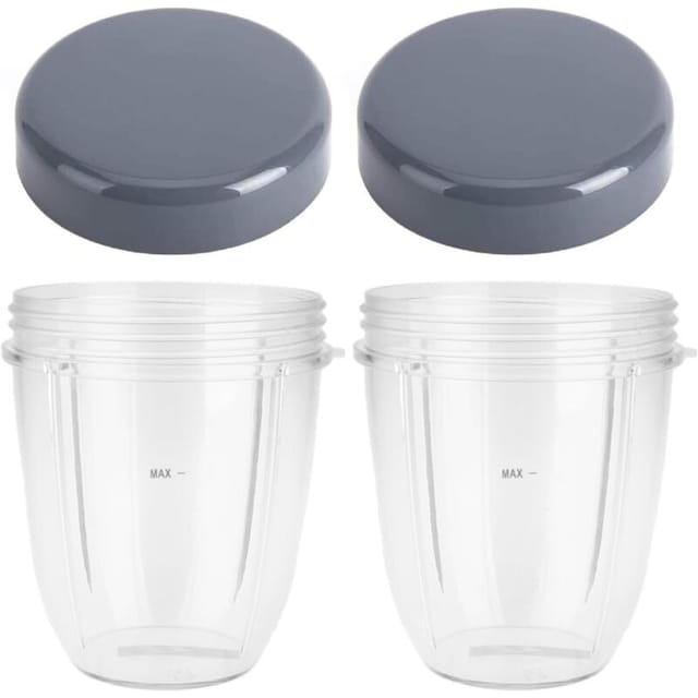 Lntyq Lot de 2 gobelets de rechange pour mixeur Nutribulletavec couvercle, compatibles avec le mixeur Nutribullet 900 W