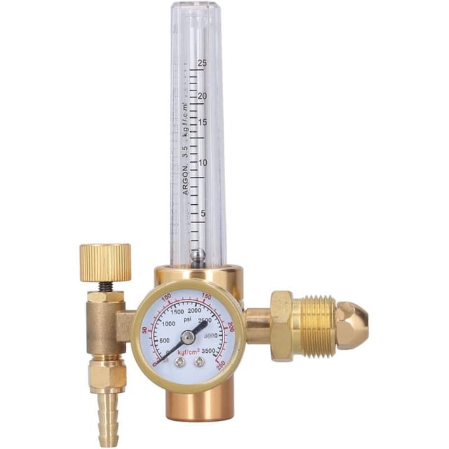 Argon CO2 Druckregler, Argon Gasregler Druckminderer Argon Durchflussmesser Gasregler Messing Manometer Argon Druckregler Für MIG TIG