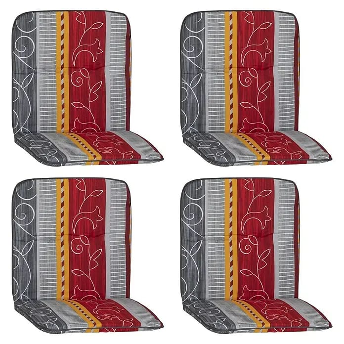 beo Gartenmöbel-Auflage Elmira (Niederlehner, 4 Stk., L x B x H: 96 x 47 x 5 cm, Baumwolle, Polyester, Rot/Grau/Gelb)