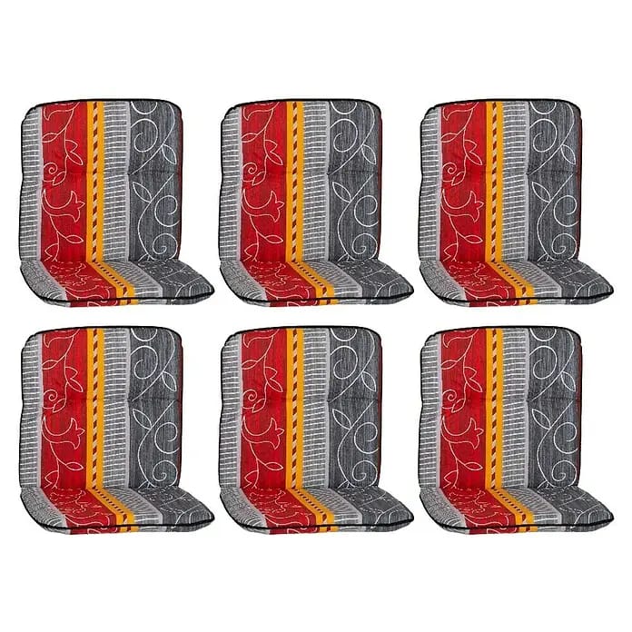 beo Gartenmöbel-Auflage Elmira (Niederlehner, 6 Stk., L x B x H: 96 x 47 x 5 cm, Baumwolle, Polyester, Rot/Grau/Gelb)