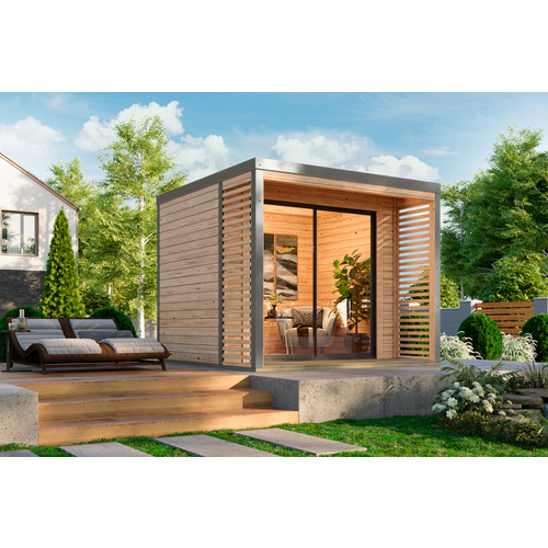KARIBU Gartenhaus »Abelbeck«, BxHxT: 276 x 231, 5 x 276 cm (Außenmaße inkl. Dachüberstand) - braun
