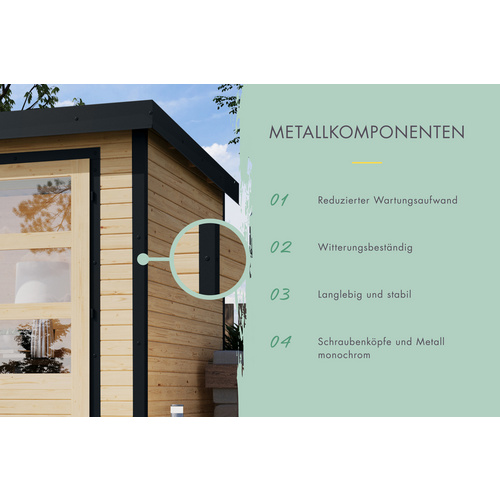 KARIBU Gartenhaus »Haby«, BxHxT: 267 x 219 x 228 cm (Außenmaße inkl. Dachüberstand) - braun Bild 2