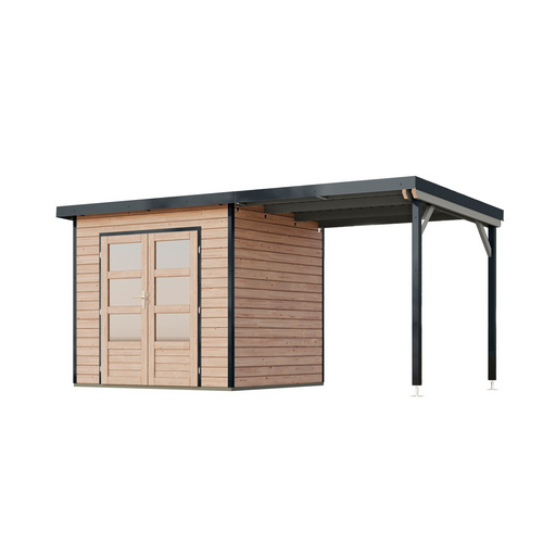 KARIBU Gartenhaus »Haby«, BxHxT: 267 x 219 x 228 cm (Außenmaße inkl. Dachüberstand) - braun Bild 3