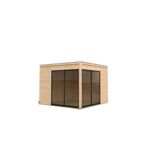 KARIBU Gartenhaus »Weesby«, BxHxT: 308 x 242 x 308 cm (Außenmaße inkl. Dachüberstand) - braun