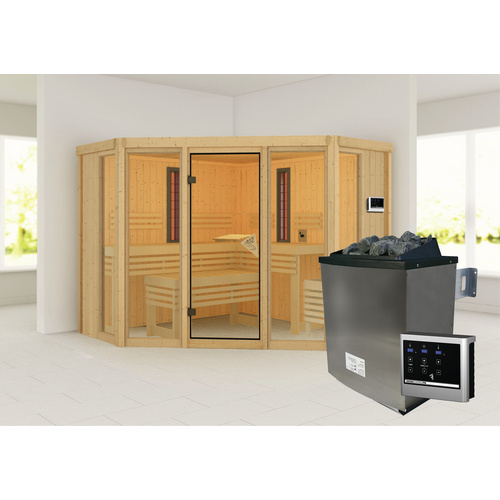 KARIBU Sauna, BxHxT:231 x 198 x 231 cm - beige Bild 5