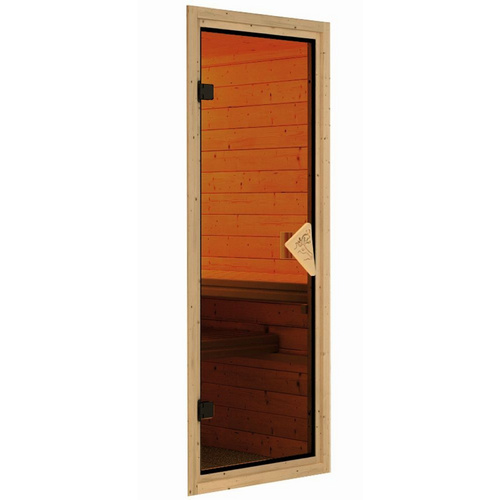 KARIBU Fasssauna, BxHxT:219 x 229 x 295 cm - beige Bild 3