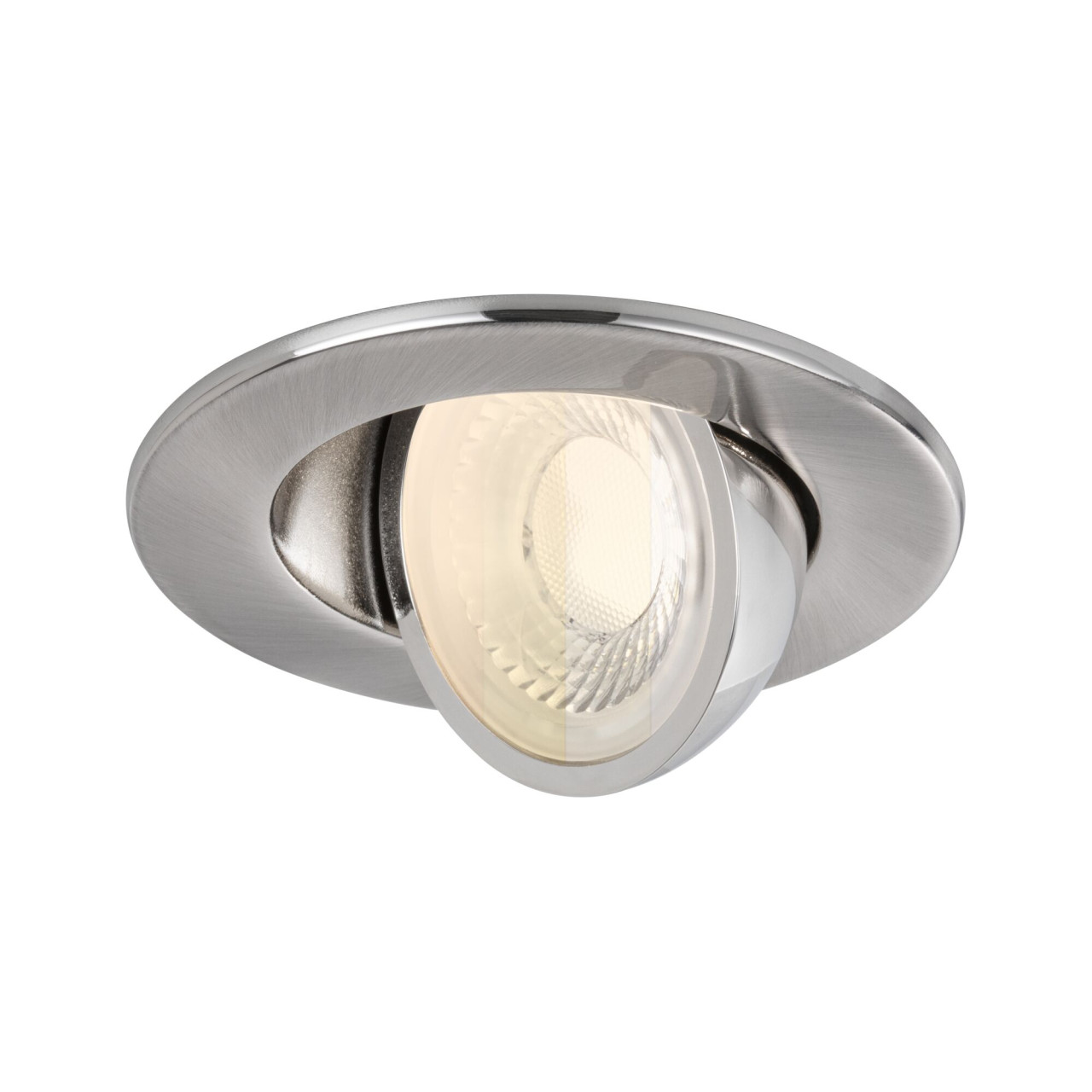 Paulmann LED-Einbauleuchte Zina 5/8 W Ø 9 cm dimmbar Eisen gebürstet