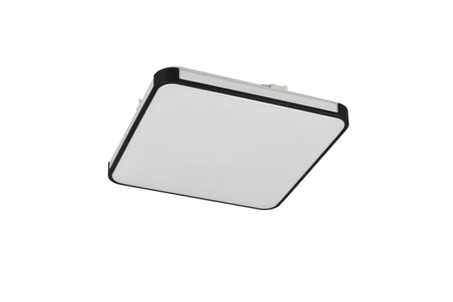 Reality LED-Deckenleuchte Relus 27x27 cm schwarz matt Starlight Effekt kaltweiß
