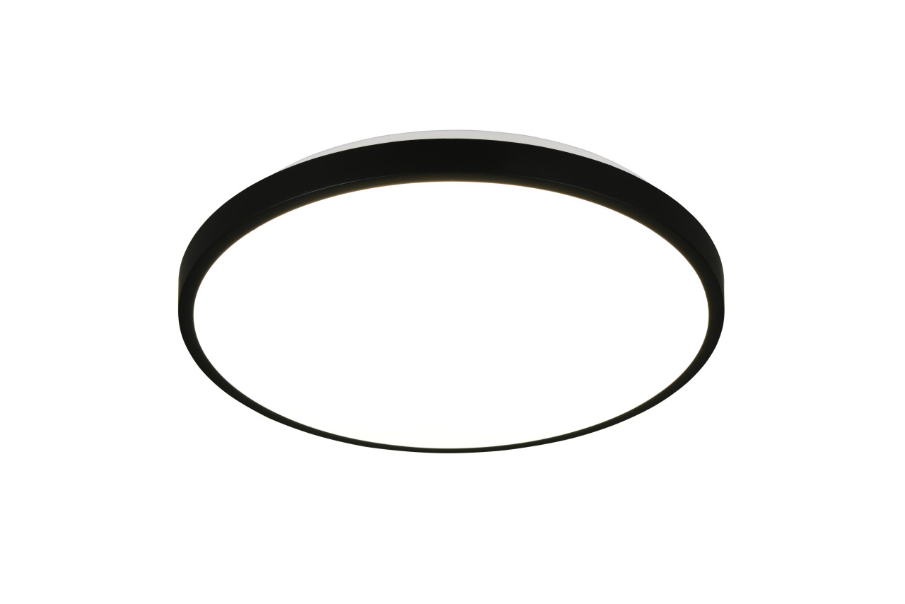 Reality LED-Deckenleuchte Anvi Ø38,5 cm schwarz matt neutralweiß
