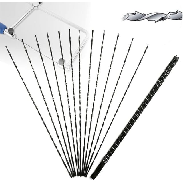 Lot de 12 lames de scie à chantourner - Avec dents en spirale - Pour bois, métal, plastique (04) - Lntyq