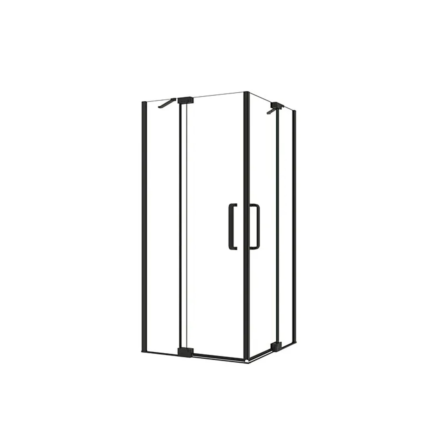 Duschparadies Duschkabine Eckeinstieg 120 x 90 cm Drehtür 8mm Nano Glas Duschtür Duschabtrennung Höhe 195cm Eckdusche Schwarzrahmen
