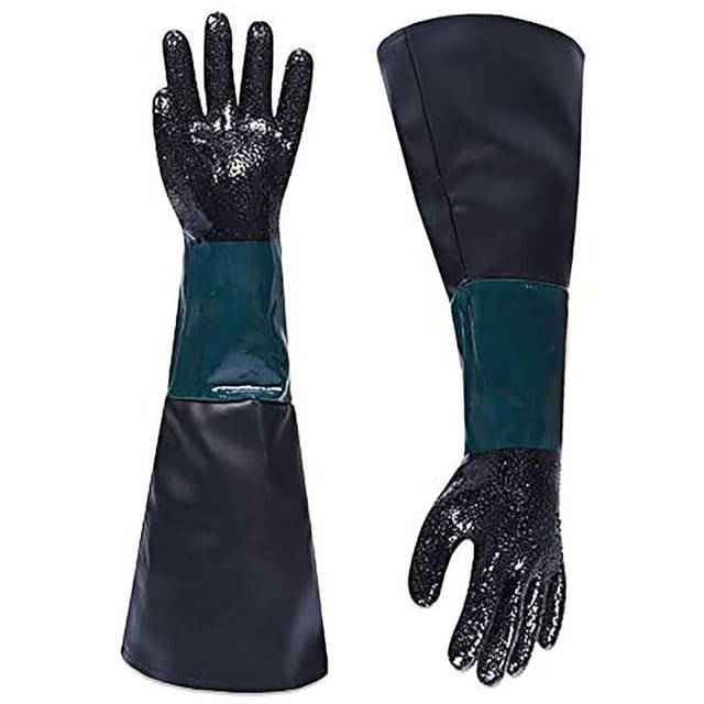 Robuste Sandstrahlhandschuhe aus Gummi, 60 cm, Mikrostrahlhandschuhe, für Sandstrahlkabine Modell 60, 90, 110, 260, 1, 2