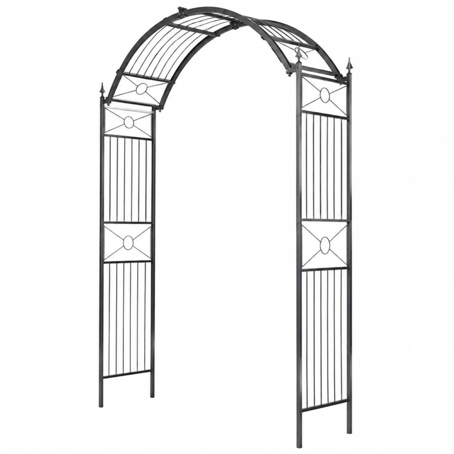 DELUKE Rosenbogen ERNST 110x40x235cm Metall Schwarz Rankhilfe Rosen Rankgitter Gartendekoration