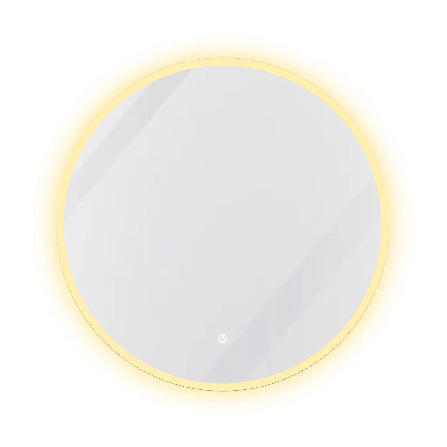Aica Sanitär Rund Badspiegel 100 cm Spiegel mit LED Beleuchtung Touch Wandschalter Beschlagfrei Drei Lichtfarbe Dimmbar Memory Neutral-Warm-Kaltweiß